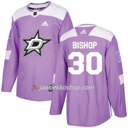 Miehille NHL Dallas Stars Pelipaita Ben Bishop 30 Adidas 2017-2018 Violetti Fights Cancer Practice Authentic
